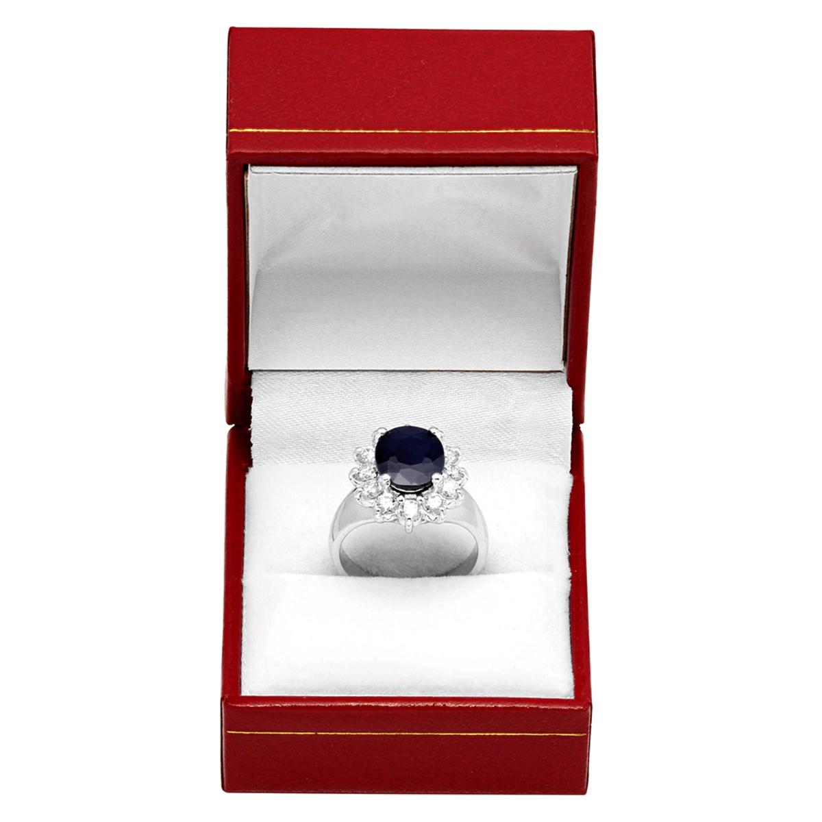 14k White Gold 2.96ct Sapphire 0.91ct Diamond Ring