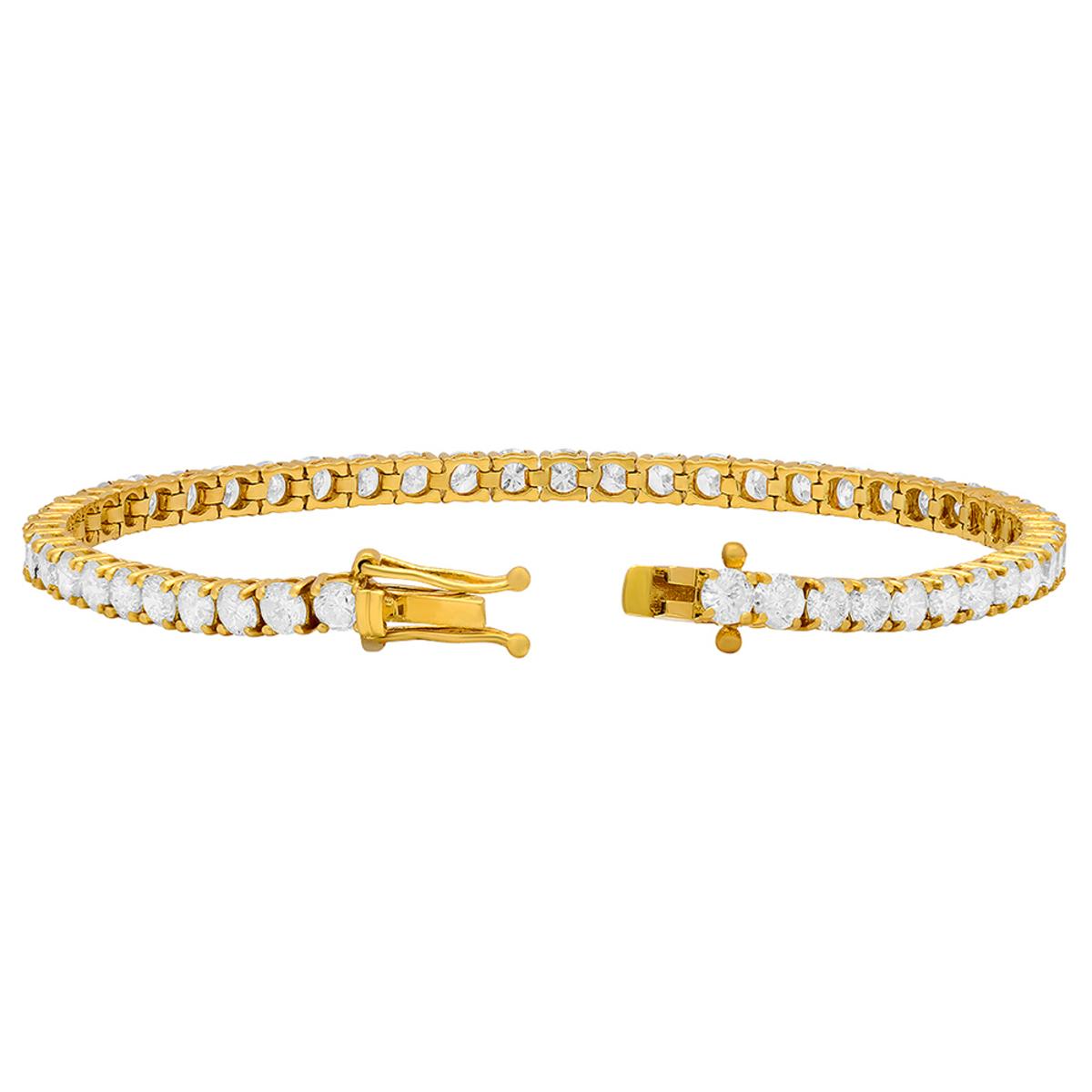 18k Yellow Gold 7.86ct Diamond Tennis Bracelet