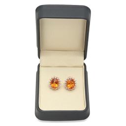 14K Gold 11.41ct Citrine 1.38cts Diamond Earrings