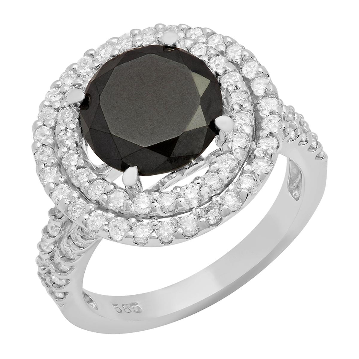 14k White Gold 3.15ct & 1.22ct Diamond Ring