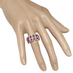 14K Rose Gold with 3.14ct Pink Sapphire and 1.07ct Diamond Ring