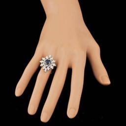 14K White Gold 1.92ct Sapphire and 1.60ct Diamond Ring