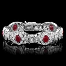 14K Gold 10.91ct Ruby 6.92ct Diamond Bracelet