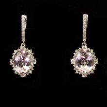 14K Gold 9.12ct Morganite 2.62ct Diamond Earrings