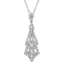 14k White Gold 2.56ct Diamond Pendant