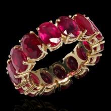 14K Yellow Gold 11.26ct Ruby Eternity Band Ring