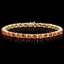 14K Gold 19.72ct Sapphire 1.17ct Diamond Bracelet