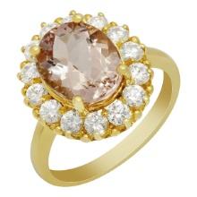 14k White Gold 3.36ct Morganite 1.13ct Diamond Ring