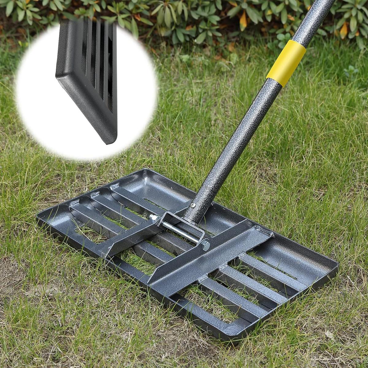Lawn Leveling Rake with Smooth Edge, 17"x10", w/5FT Adjustable Handle, Retail $30.00