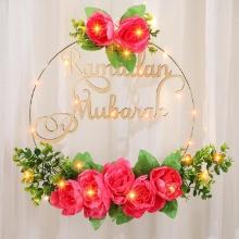 Yungyan 18'' Eid Al Adha Artificial Wreath Hanging Decoration