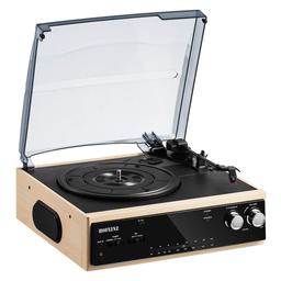 Hofeinz Vintage Wireless Bluetooth Out Wooden Belt Driven 3 Speed Turntable with Built in Stereo