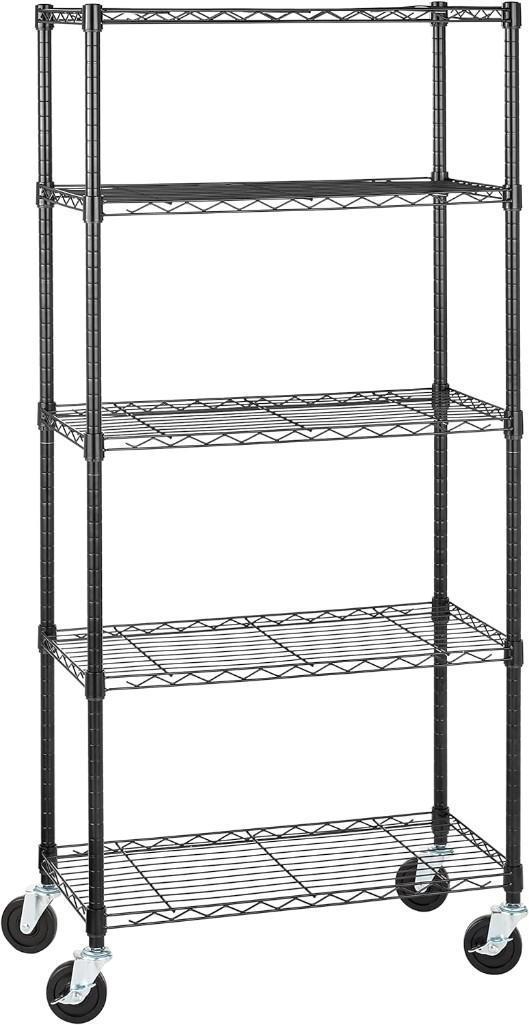 Amazon Basics 5-Shelf Medium Adjustable, Heavy Duty Storage Shelving Unit, $94.30 MSRP