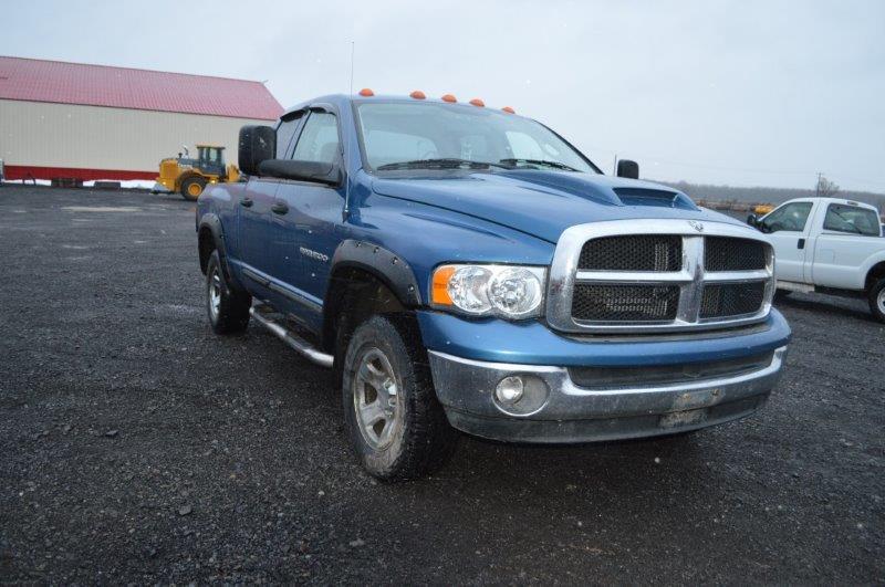 '03 Dodge 1500 w/ 5.9 Liter gas engine, 4wd, 163,380 miles. (V.I.N.# 1D7HU18Z83S206830)(needs frame