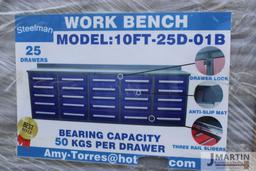 Steelman 10' 25 drawer work bench