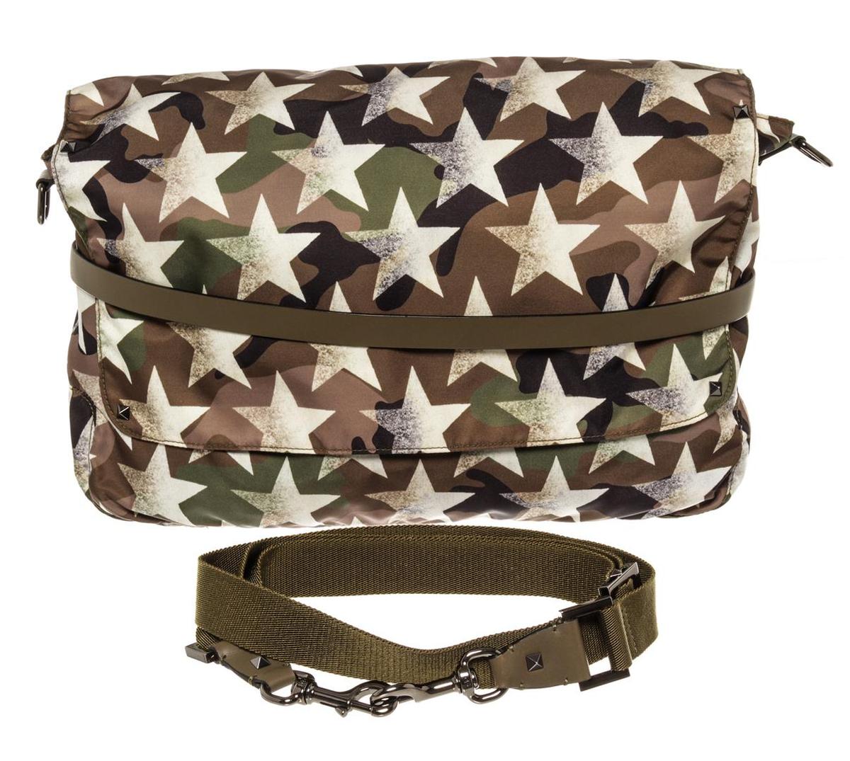 Valentino Camustars Messenger Printed Camo Nylon Large Print