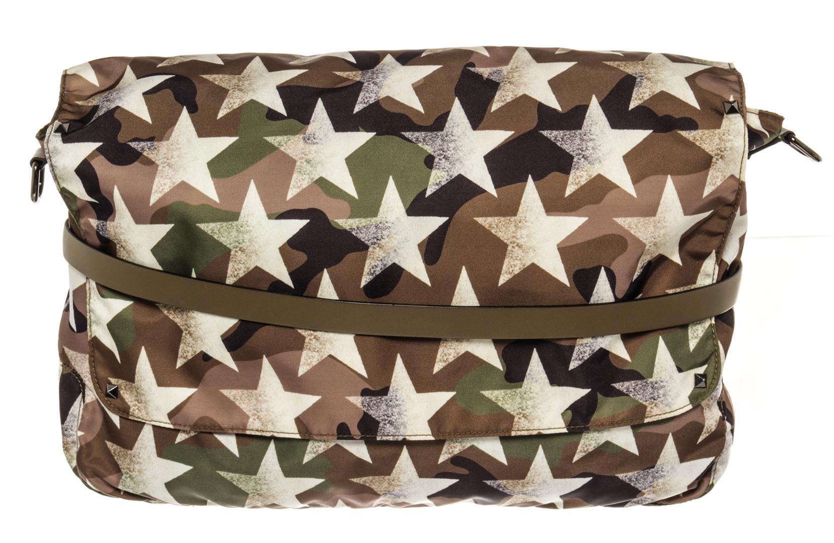 Valentino Camustars Messenger Printed Camo Nylon Large Print