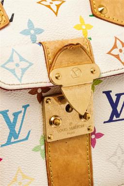 Louis Vuitton White Multicolor Monogram Leather Speedy 30 Satchel Bag