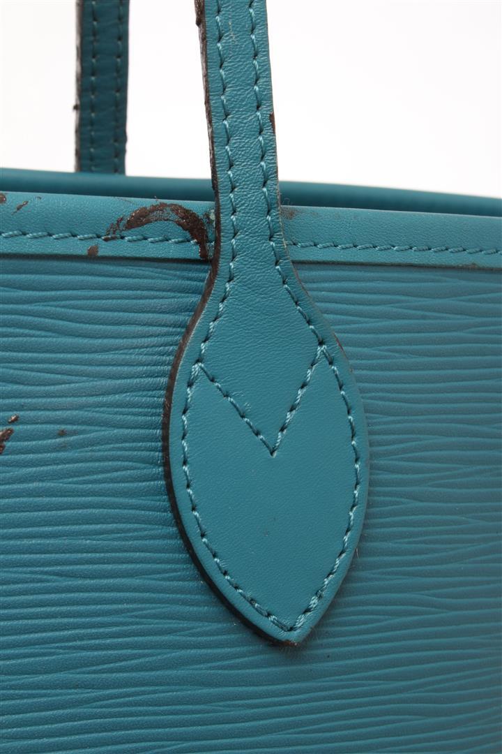 Louis Vuitton Teal Blue Epi Leather Neverfull MM Tote Bag