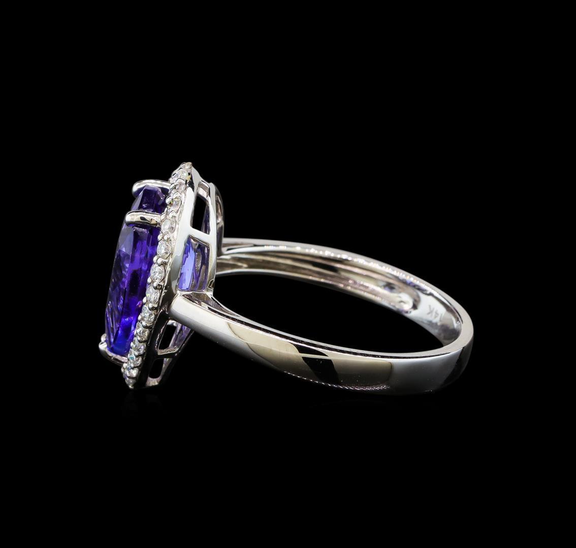 14KT White Gold 3.76 ctw Tanzanite and Diamond Ring