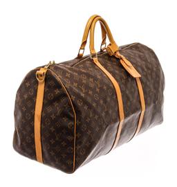 Louis Vuitton Brown Monogram Canvas Keepall Bandouliï¿½re 60 Travel Bag