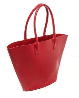 Mansur Gavriel Flamma Calfskin Red Triangle Tote Bag