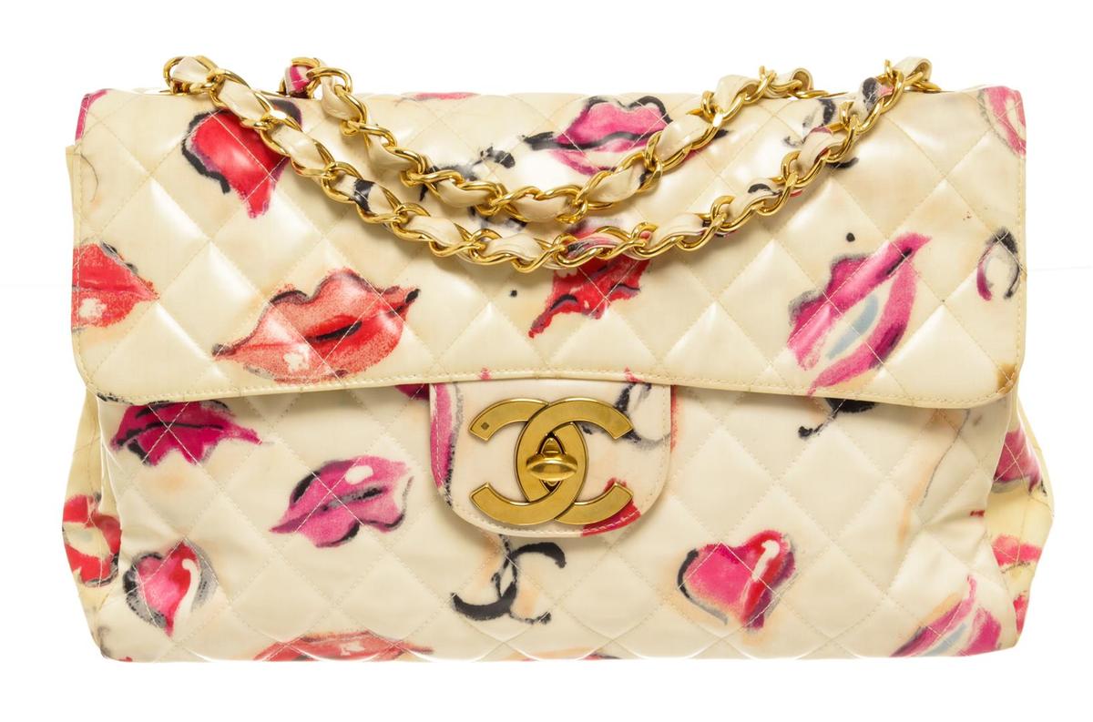 Chanel Cream Flap Lip Shoulder Bag