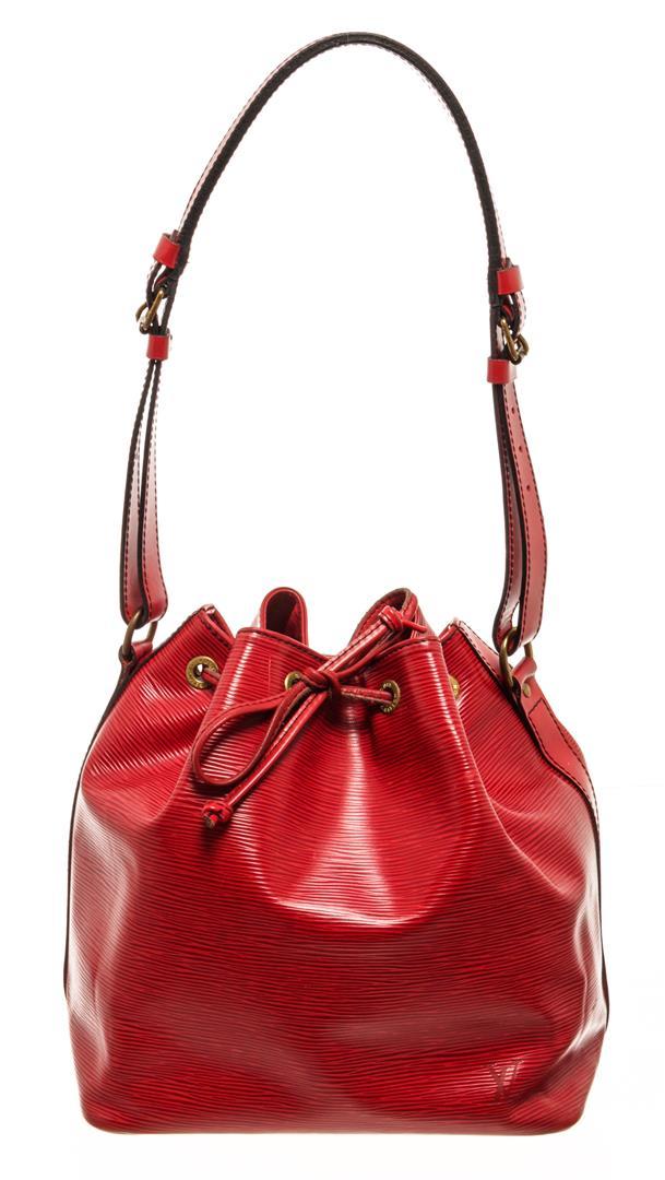 Louis Vuitton Red Epi Leather Petit Noe Shoulder Bag