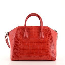 Givenchy Antigona Bag Crocodile Embossed Leather Medium