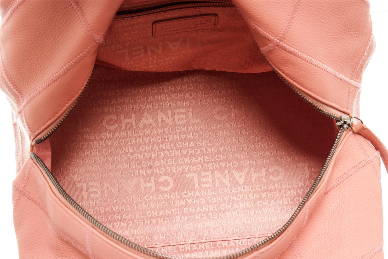 Chanel Pink Leather Chocolate Bar Shoulder Bag