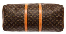 Louis Vuitton Brown Monogram Canvas Keepall 55 Travel Bag