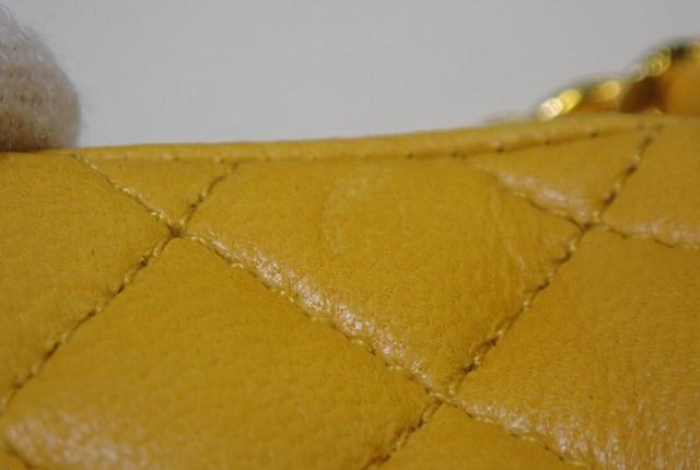 Chanel Yellow Quilted Leather Flap Micro Flap Bag