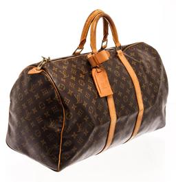 Louis Vuitton Brown Monogram Canvas Keepall 50 Travel Bag