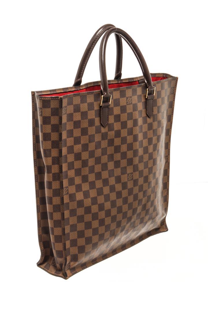 Louis Vuitton Brown Damier Ebene Canvas Sac Plat Tote Bag