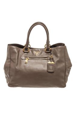 Prada Gray Calf Leather 2Way Satchel Bag