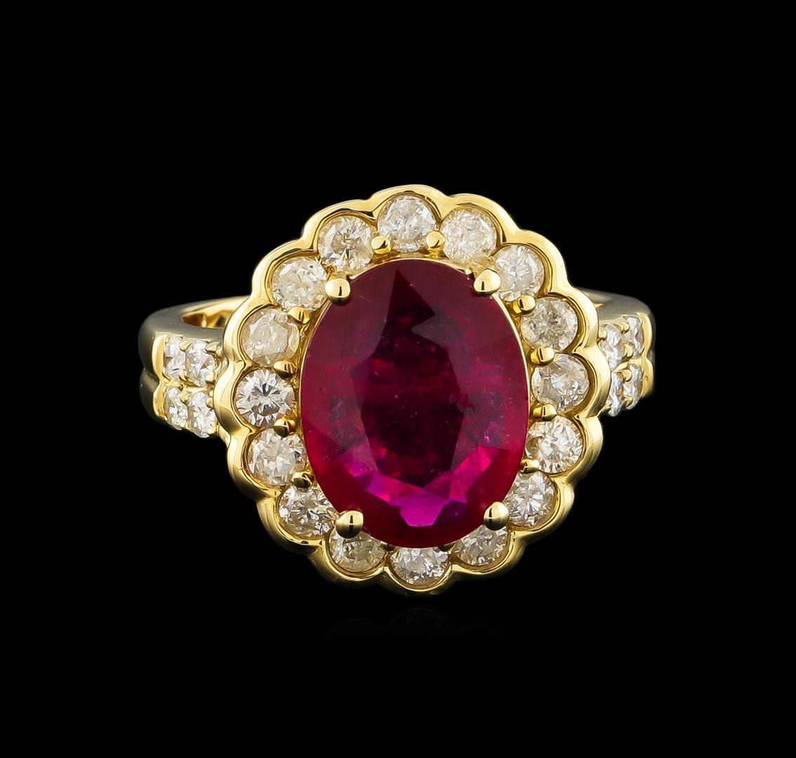 14KT Yellow Gold 3.44 ctw Ruby and Diamond Ring