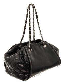 Chanel Black Leather CC Bowler Bag