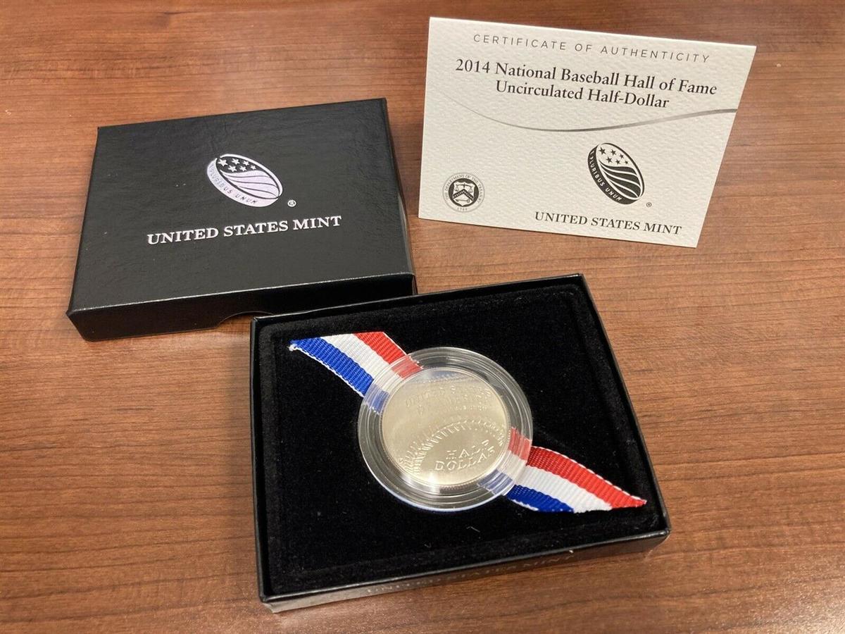 2014-S National Baseball Hall of Fame Proof Half-Dollar w/COA