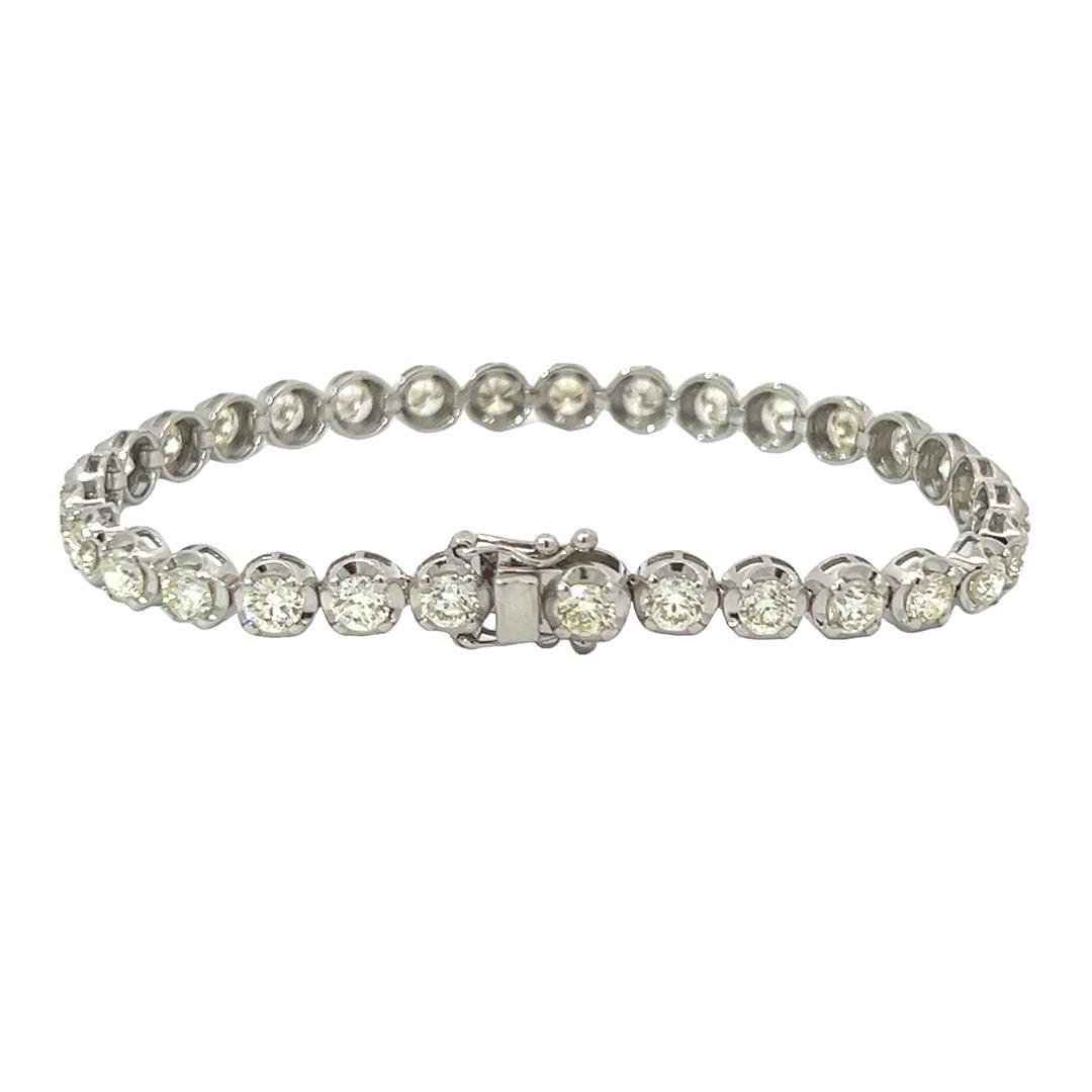 7.58 ctw Diamond Tennis Bracelet - 14KT White Gold