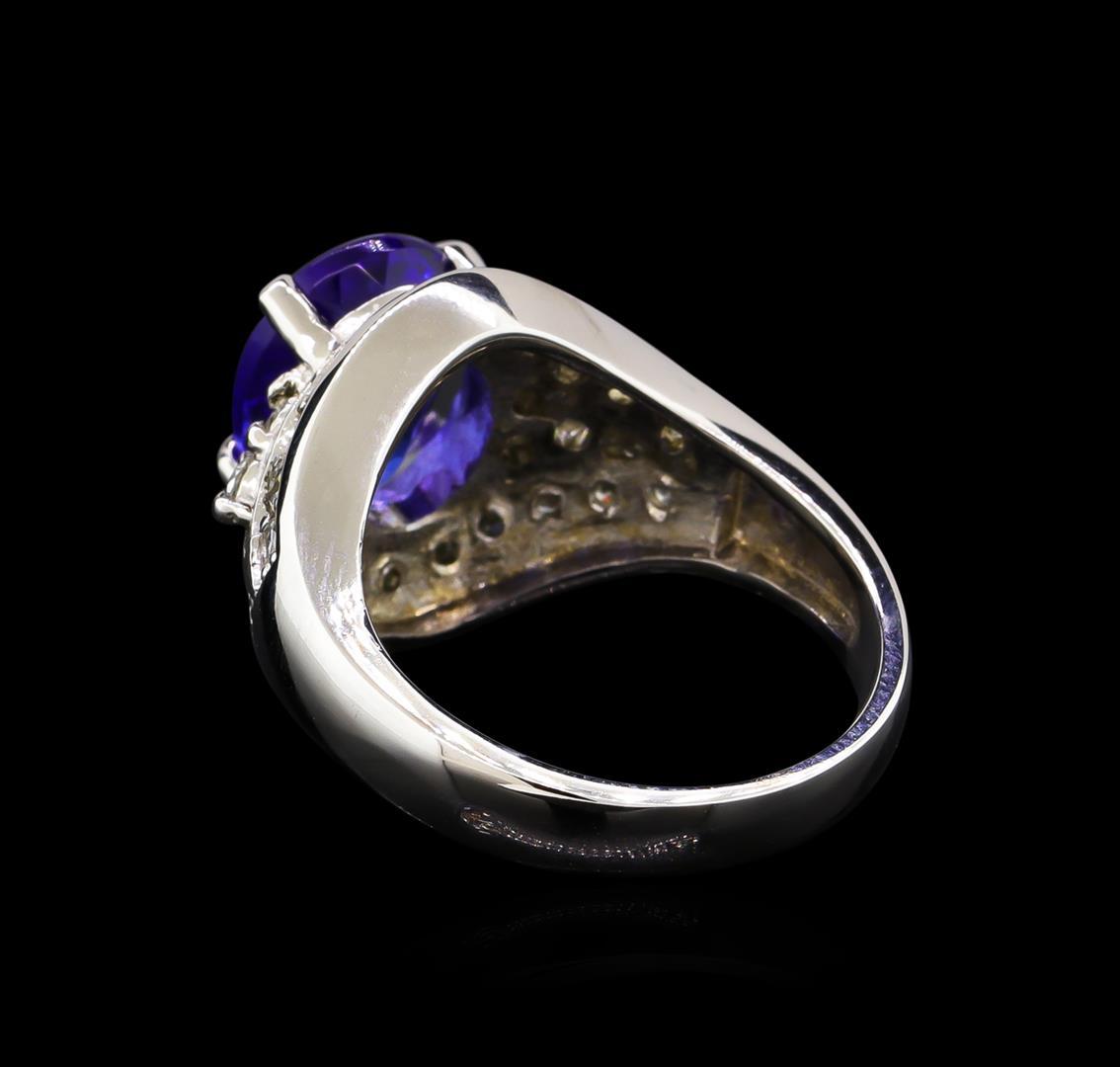 14KT White Gold 3.28 ctw Tanzanite and Diamond Ring