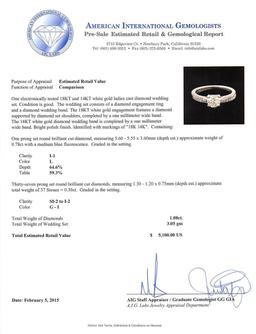 14-18KT White Gold 1.08 ctw Diamond Wedding Ring Set