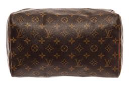 Louis Vuitton Brown Monogram Canvas Leather Speedy 30 Satchel Bag