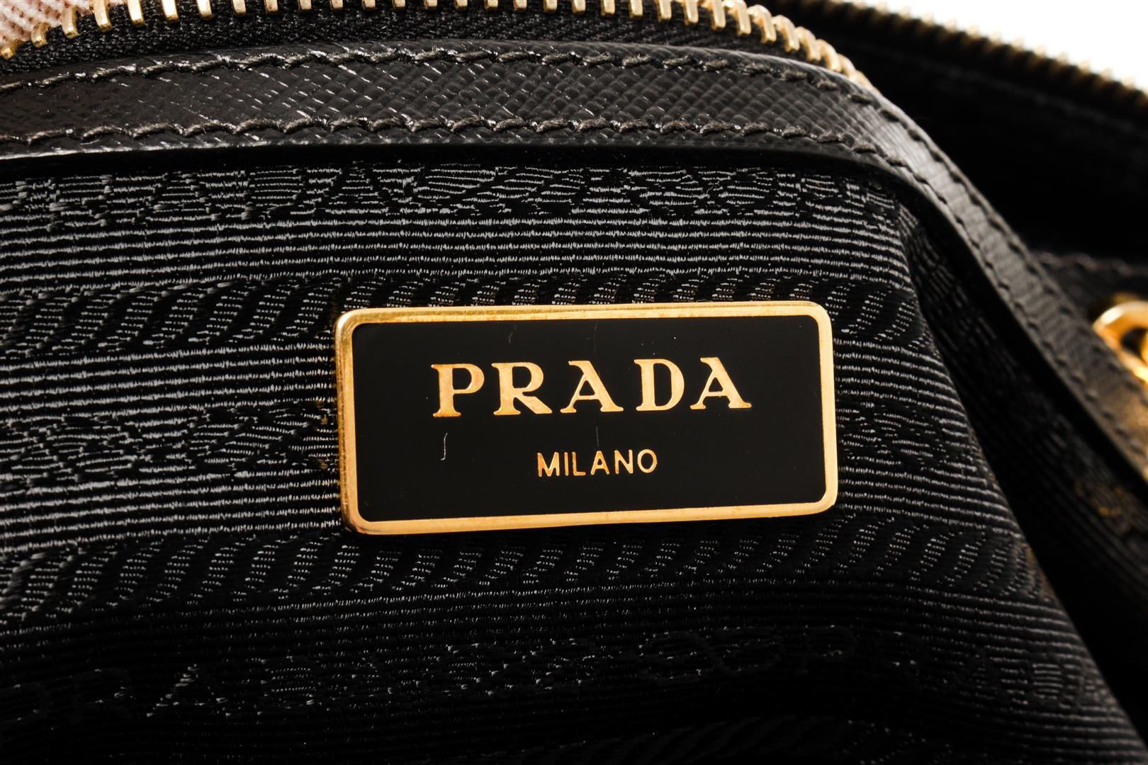 Prada Black Saffiano Leather Top Handle Bag