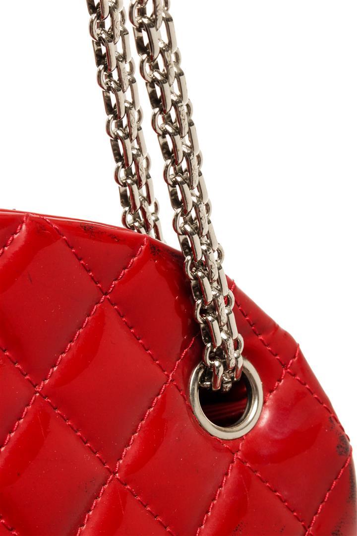 Chanel Red Leather Mademoiselle Bowler Bag