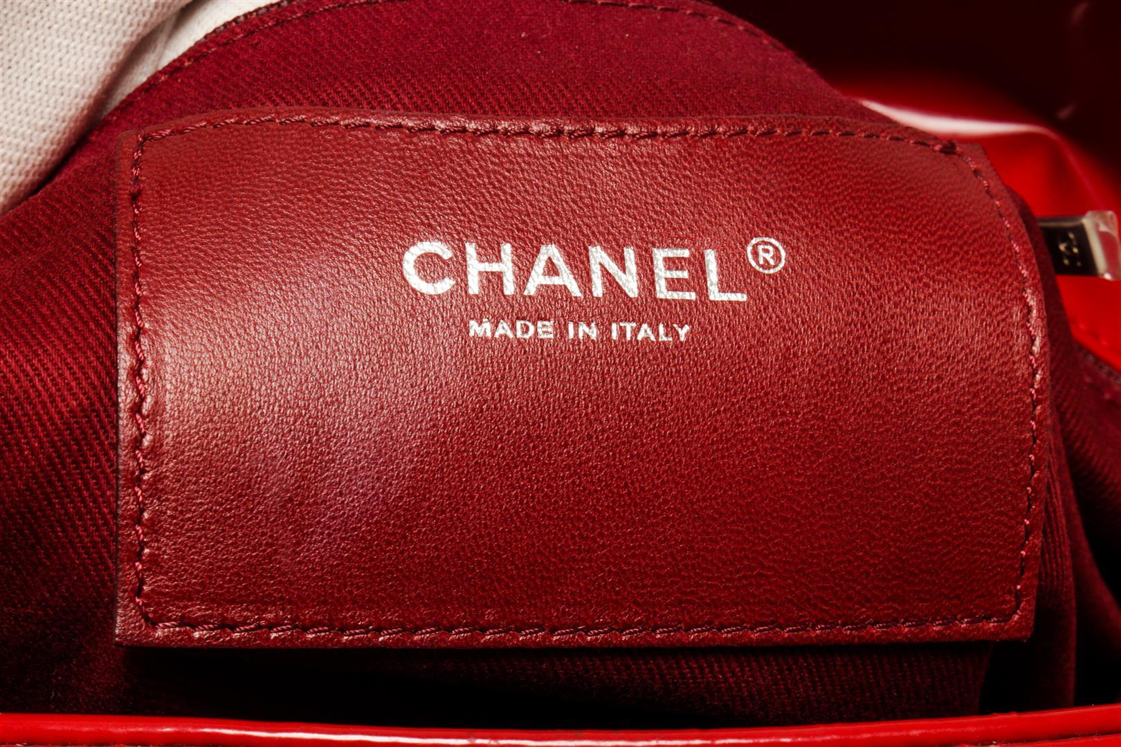 Chanel Red Leather Mademoiselle Bowler Bag