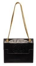 Chanel Black Leather CC Shoulder Bag