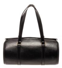 Louis Vuitton Black Epi Leather Soufflot Tote Bag