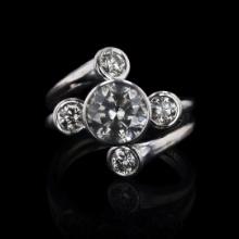 2.55 ctw CENTER Diamond 18K White Gold Ring (3.55 ctw Diamonds)