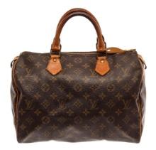 Louis Vuitton Brown Monogram Canvas Speedy 30 Satchel Bag