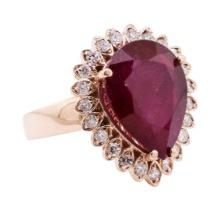 9.44 ctw Ruby And Diamond Ring - 14KT Rose Gold