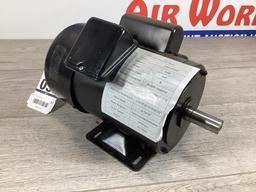 New Unused TEFC AC Induction Electric Motor, 1 Hp 230 Volt 1 Phase, 3450 rpm